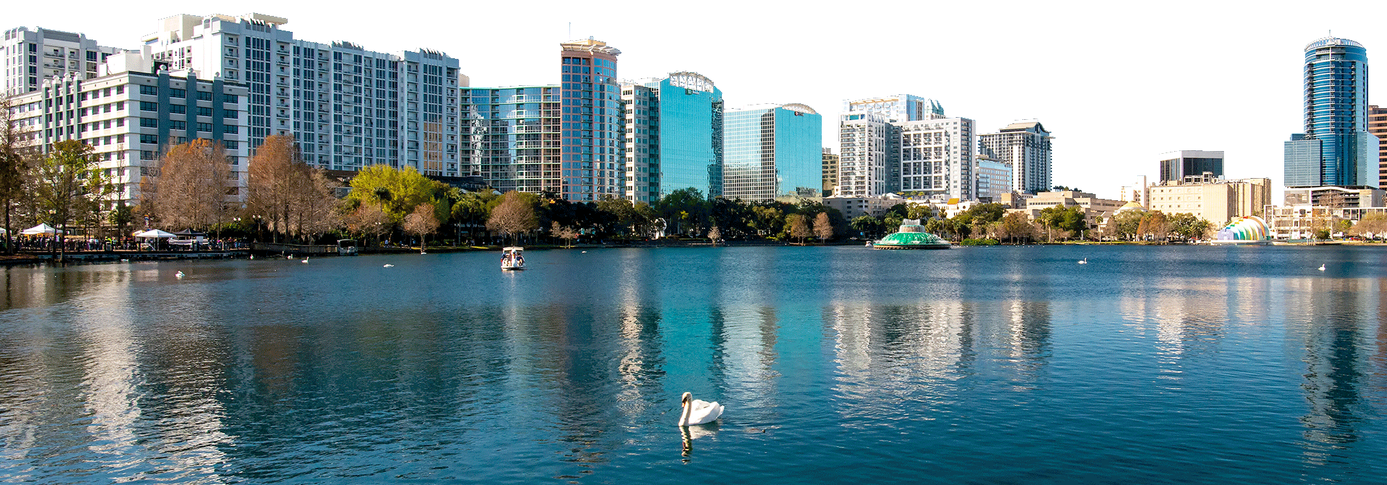 Orlando Skyline with Lake Eola in the foreground