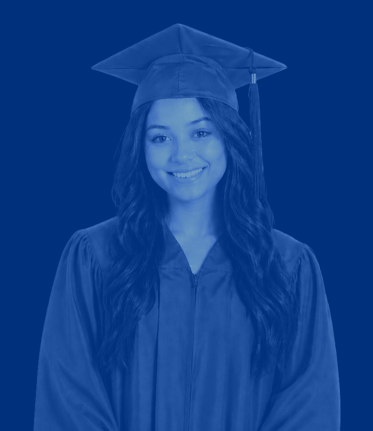 High school graduate in cap and gown