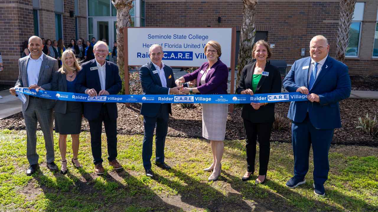 Heart of Florida United Way (HFUW) and Seminole State College (SSC) of Florida celebrated the grand opening of the Seminole State College Heart of Florida United Way Raider C.A.R.E. (Community Assistance for Resources and Education) Village Heart of Florida United Way (HFUW) and Seminole State College (SSC) of Florida celebrated the grand opening of the Seminole State College Heart of Florida United Way Raider C.A.R.E. (Community Assistance for Resources and Education) Village