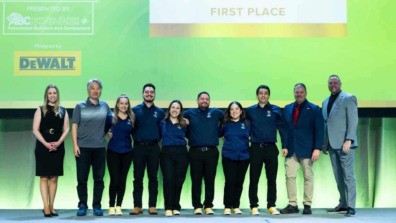 Construction students win first place in quality control at ABC competition