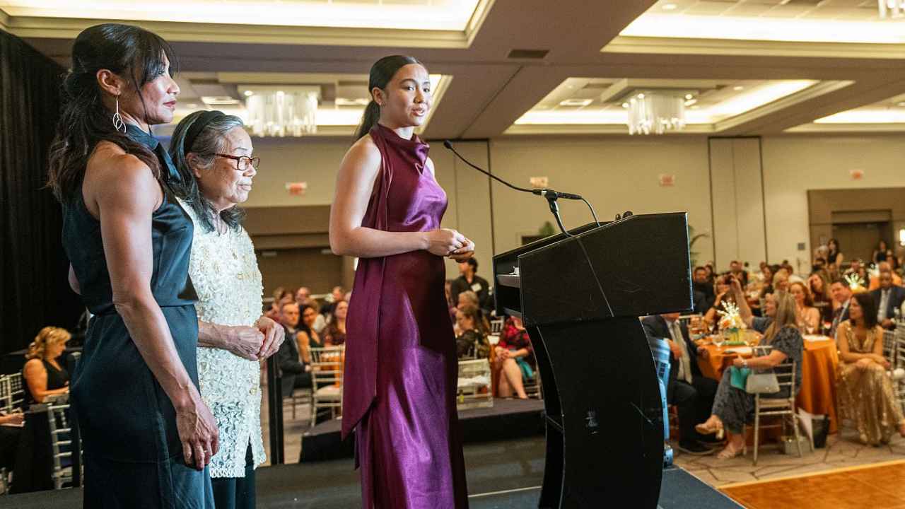 Madeleine Coffee speaks at dream gala