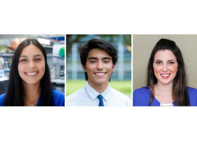 Tatiana Calvo, Flavio Pacheco and  Latifah Maasarani all earned the Jack Kent Cooke Undergraduate Transfer Scholarship.