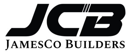 JCB JamesCo Builders logo in black font on a white background.