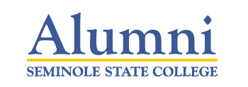 Seminole State College Alumni in blue font with a yellow line