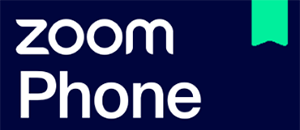 Zoom Phone in white font on a black background