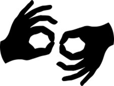 two hands facing each other, symbolizing sign language interpretation