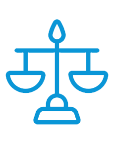 Balance scales icon representing investment analysis