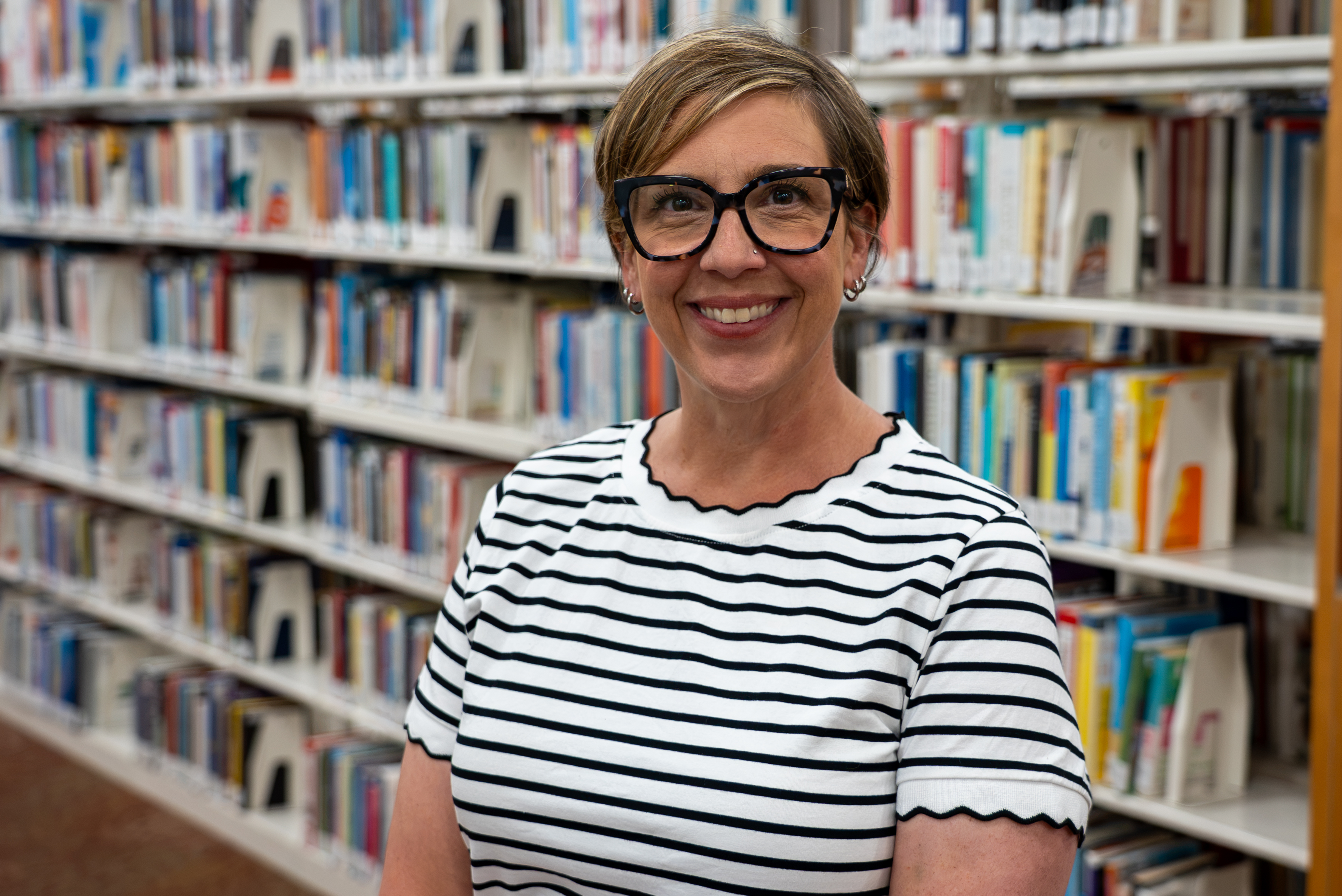 Headshot of Andrea St. Onge in the SSC Library