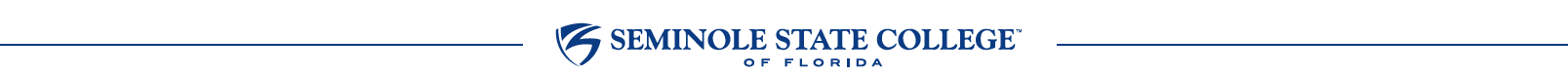 Seminole State College of Florida in blue font with a dark blue border on a white background