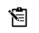 Silhouette of a notebook and pencil icon