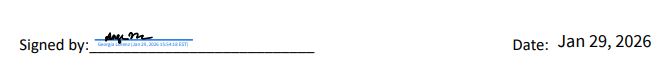 Dr. Lorenz's signature dated 1.29.26 for Procedure 1.0900.2