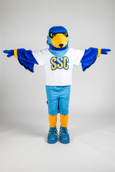 Rally standing with both arms extended
