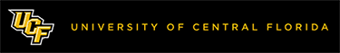 UCF University of Central Florida in yellow font on a black background